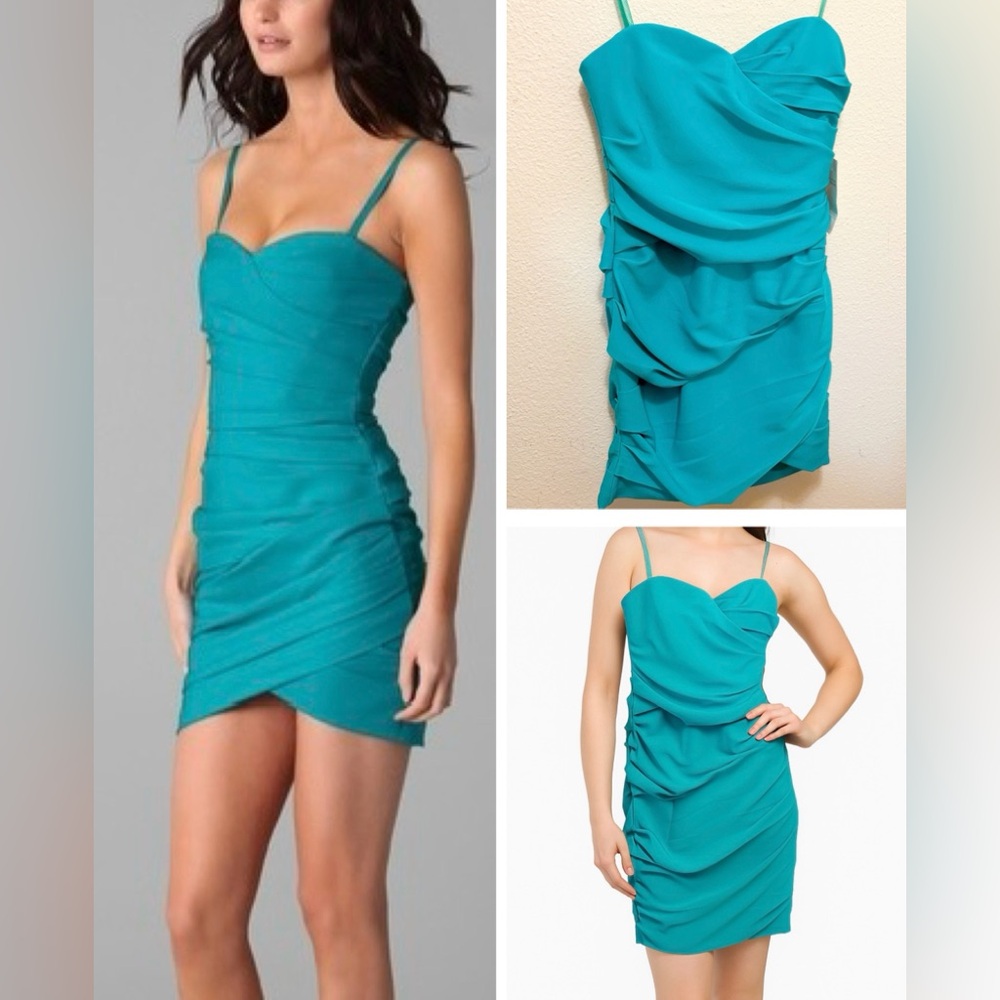 BCBGMaxAzria Vibrant green sexy Mini Dress strapless cocktail wedding party NWT